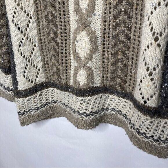 Express Wms Angora Wool Blend Pointelle Handknitted Long Sweater Medium Cozycore - Picture 5 of 8